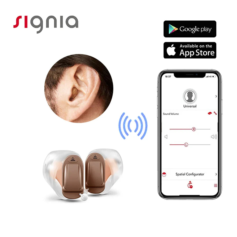 Signia Invisible Hearing Aid 8 Channel Programmable Digital Hearing aids Mobile Phone Remote Adjust Sound amplifier