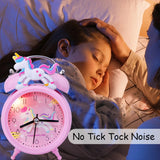 Pink Unicorn Children's Alarm Clock Cartoon Desktop for Kids Bedroom Home Decor Alarm Clock Bedside Table Child alarm Gifts