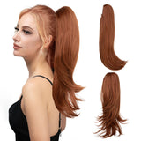 Synthetic Claw Clip In Ponytail Hair Extensions Hairpiece Long Silky Straight Fake Blonde Pigtail With Elastic Band Horse Tail