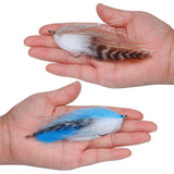 Elllv 1/0 - 4/0 Saltwater Fishing Fly EP Silky Fiber Streamers Aberdeen Fish Hook Artificial Lure Bait for Bass Pike Steelhead