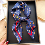 Silk Hair Scarf for Women Fashion Print Shawl Wraps Female Headband Neckerchief 70cm Hand Bag Wrist Foulard Neck Tie Echarpe