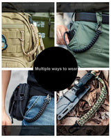 Camping Tactical Anti-lost 9 Core Paracord Waist Hanging Rope Keychain Outdoor Emergency Survival Tool Buckle Hook