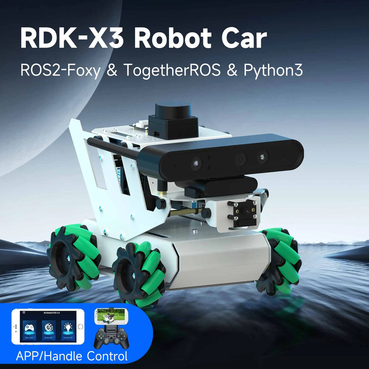 RDK X3 ROS2 AI Educational Robot Car with Mecanum Wheel SLAM Mapping Navigation Aluminum Alloy Structure DIY Electronic Kit