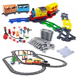 Big Building Block Track Set Electric Intelligent Locomotive Railway Duplo Train Children's Education Programming Assembled Toys