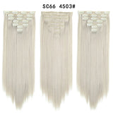 Set Hair Clip In Hair Extensions With Clips Hairpieces Synthetic Extension False/Fake Hair Blonde Eunice Hair Long Hair Pieces