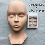 Mannequin Head for Eyelashes Handmade Practice Silicone Lash Mannequin Head Lashes Extension Practicing Dummy Training Mannequin