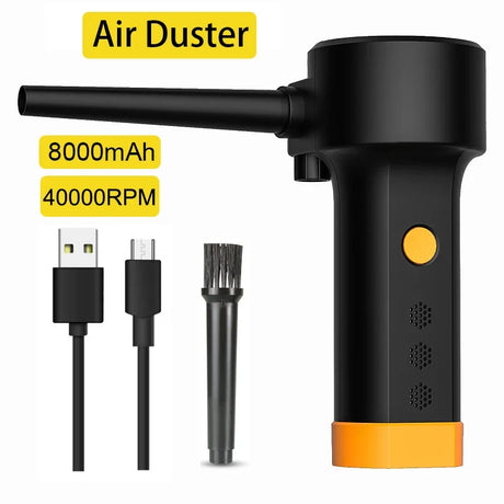 Powerful Air Blower for Computer Cordless Air Duster Vacuum Cleaner Wireless Air Gun Dual Use Duster for PC,Car,Keyboard