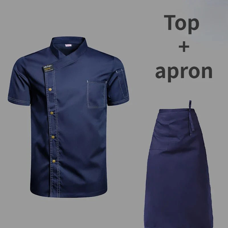 black chef uniform Chef Jacket long Sleeve Cook Coat Chef T-shirt Baker Work Uniform Waiter Restaurant Hotel Clothes women Logo