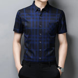 New Men's Business Casual Short Sleeved Shirt No Iron and Wrinkle Resistant Top