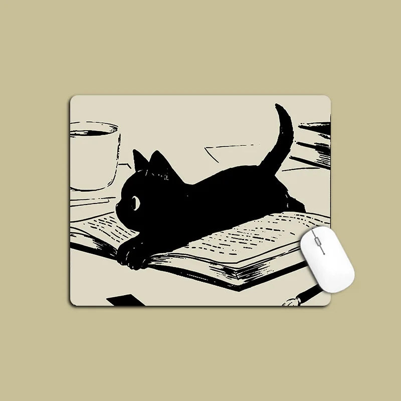 Mouse Mat Cat Mause Pad Cute Cartoon Gaming Pad Anti-slip Padding Office Accessories for Desk Simple Mousepad Small Table Pads