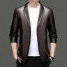 High Quality Men's Suit Leather Coat Spring and Autumn New Casual Small Suit Coat Men's Leather Jacket