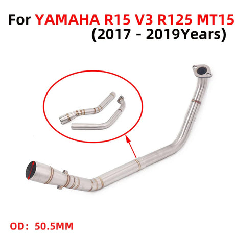 For YAMAHA YZF-R15 YZF R15 V3 R125 MT15 MT-15 2017 - 2021  Motorcycle Exhaust System Moto Escape Muffler Front Middle Link Pipe