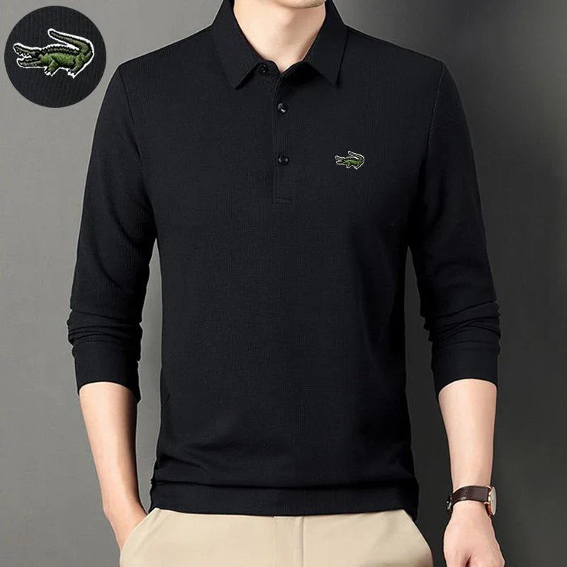 New Summer Brand Embroidered Polo Shirt Men Hot High Quality Men's Long Sleeve Breathable Top Business Casual Polo-shirt for Men