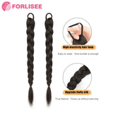 FORLISEE Wig Braid Natural Spicy Girl Pigtail Fried Dough Twists Long Braid Can Tie High Ponytail Boxing Braid Wig