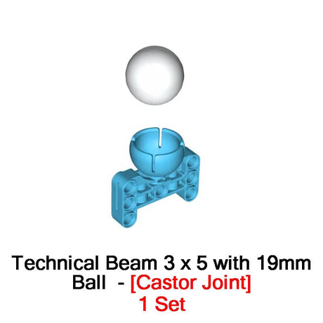 Technical Beam 3x5 with Ball Castor Joint 39370 Frame Liftarm 52629 Ball 19mm MOC Building Blocks EV3 SPIKE Robot Bricks Parts