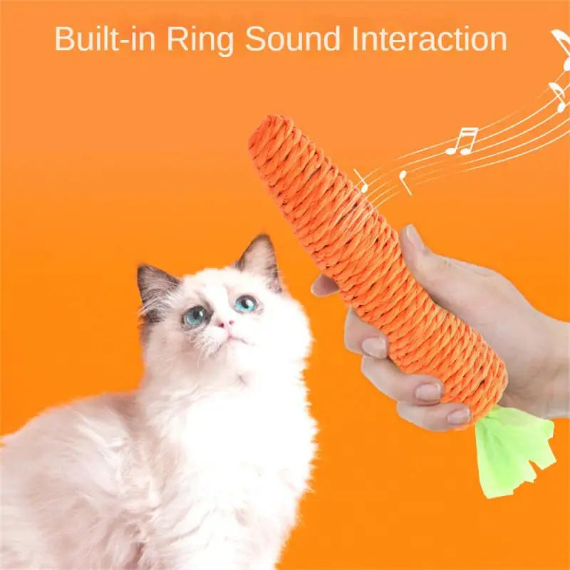 Carrot Shaped Paper Ropes Weave Pet Toy Chew Cat Toy Safe Toy For Kitten Molar Biting Playing Product Interactive Accessory