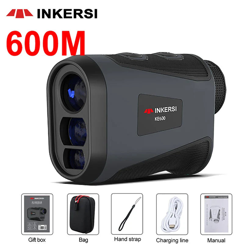 Inkersi Range Finder for Hunting Golf Rangefinder Laser Distance Meter TelescopeTelemeter 400M 1000M 1500M with Flag Pole Lock