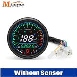 MH 12V Motorcycle Speedometer Instruments Odometer Tachometer Indicator Led Round 12000rpm For Harley Honda Yamaha Suzuki Racer