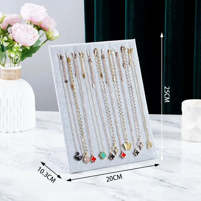 Velvet Necklace Pendant Display Stand Women Jewelry Rack Bracelet Storage Holder Organizer For Counter Display Board