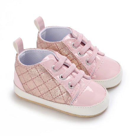 Newborn Baby Shoes Boy Girl Classical Sport Soft Sole PU Leather Multi-Color First Walker Casual Sneakers White Baptism Shoes