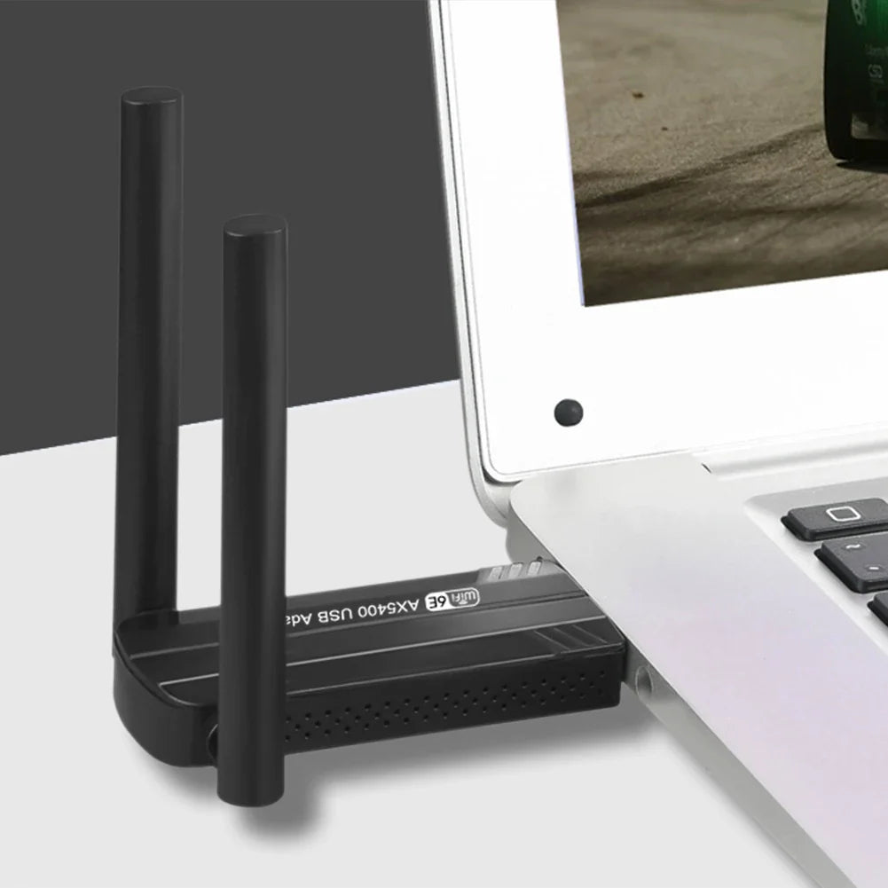 AX3008 Wireless Network Card Tri-Band 2.4G/5G/6GHz 5400Mbps USB WiFi6E Adapter Plug and Play Support Windows 10/11