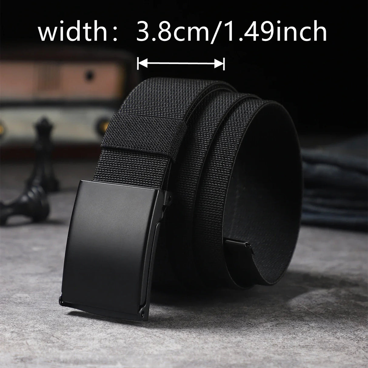 A suit of men elastic elastic elastic automatic buckle belt casual woven outdoor zippy belt using daily commuting