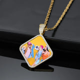 Custom Photo Pendant Necklace Personalized Hip Hop Jewelry Gifts For Women Men 18K Gold Plated Stainless Steel Memory Pendant