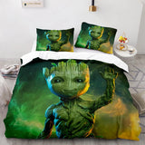 Guardians of The Galaxy Rocket Racoon 3d Bedding Set Treeman Groot Quilt Duvet Cover Set Twin Full Queen King Bedclothes