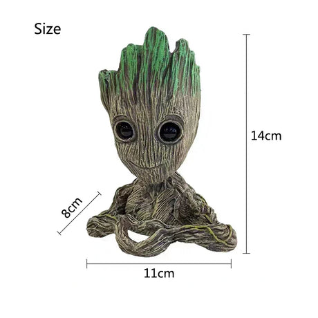 Cute Tree Man Figurine Aquarium Decoration With Air Bubble Driftwood Statue Multifunction  Fish Tank Background Ornament Shelter