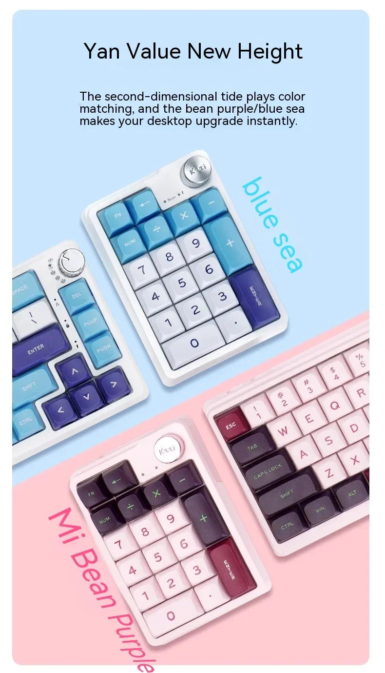 Kzzi K20 Mini Keyboard Keypad Tri Mode Bluetooth Wireless Gasket Mechanical Keyboard Accessory For Computer Office Gaming Gifts