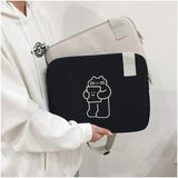 Casual Cute Carton Lines Puppy Bear Tablet Inner Bag for 13 Inch IPad Pro Student Portable Crossbody Span Computer E-book Case