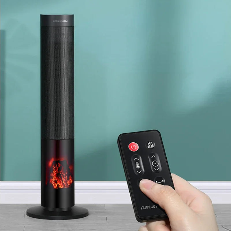 Tower Type Carbon Fire Vision Heater 2000W High Power Electric Warmer Household Whole House Energy-saving Electric Heaters