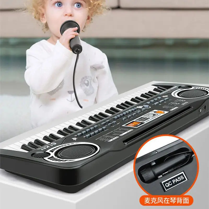 61-key Children's Electronic Piano Keyboard Portable Educational Toy Musical Instrument Organ With Mike Children's Beginner Gift