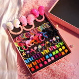 1Set Box Sequins Cute Butterfly Hair Bands For Women Girls Colorful Hair Accessories Set Rubber Band Elastic Hair Ties Hairpins