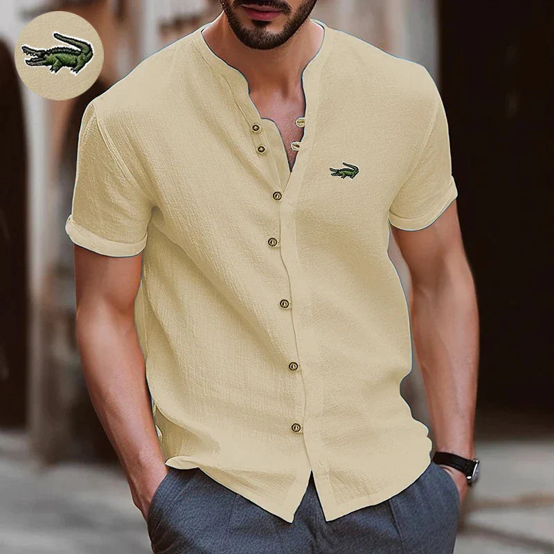 High Quality Men's Spring/Summer New Long Sleeved Cotton Linen Shirt Business Casual Loose Fitting T-Shirt Shirt Top S-2XL