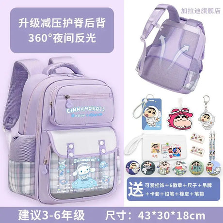 2024 New Sanrio Cinnamoroll Backpack Animation Derivatives Student Hello Kitty Schoolbag Backpack Birthday Gift For Children