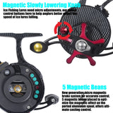 SAMOLLA New Ice Fishing Reels Winter Coil High-foot 3.5:1 Portable Ultra Smooth Magnetic Drop System Inline Ice Reel 8KG Drag