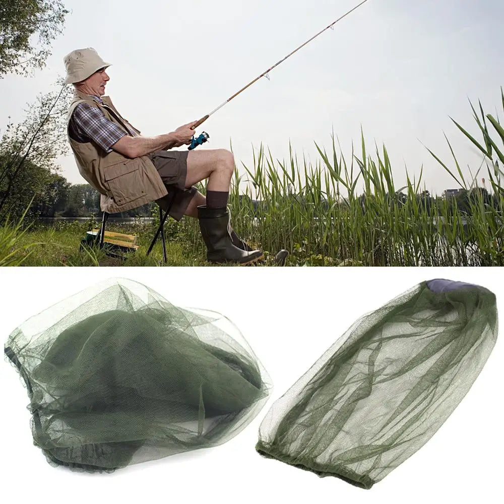 Safe Travel Camping Mesh Cap Insect-proof Hat Net Cover Mosquito Insect Hat Bug Mesh Head Net Face Head Protector Hat Mesh