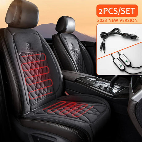 12/24V Heated Car Seat Cover Universal Car Seat Heater 30' Fast Heating Winter Car Heating Cushion Back Warmer Heating Pads 2023