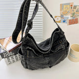 Denim Vintage Messenger Bag Retro Jeans Tote Bag Large Capacity Women Casual Satchel Bag Fashion Shoulder Bag 2023 New Handbag