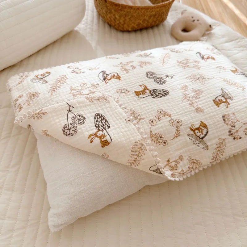 Children Cartoon Bear Bedding Pillow Cover Decorative Kids Baby Cushion Pillow Cotton Baby Pillow Case for Newborn Baby