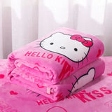 Sanrio Bedding Sheet Plush Cartoon Hello Kitty Blanket Air Conditioner Blanket Winter Woolen Blanket Quilt