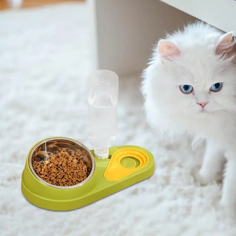 Tilted Cat Food Bowl Set Automatic Pet Water Dispenser and Food Bowl Pet Supplies for Cats Dogs Feeding & Watering Accessories