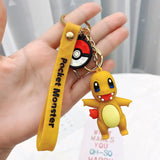 Pokemon Keychain Anime Figures Pikachu Cartoon Key Chain Charmander Psyduck Fashion Bag Keyring Pendant Accessories Toy Kid Gift