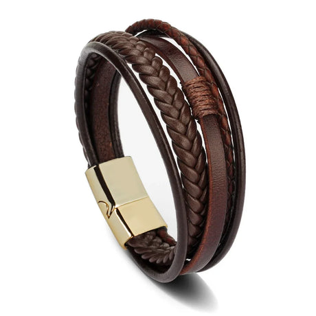 Trendy  Leather Bracelets For Men Multilayer Braided Rope Bracelets For Male Bracelets Jewelry Pulsera Hombre