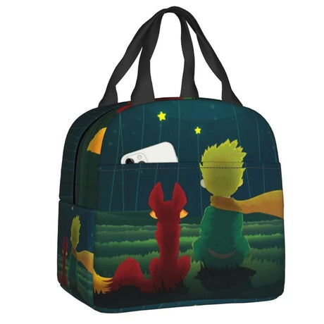 Custom The Little Prince Birds And Stars Lunch Bag Men Women Thermal Cooler Insulated Lunch Box for Adult Office