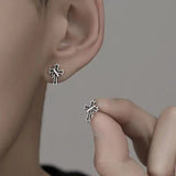 For Men, S925 Silver Needle Earrings For Men And Women, Punk Style Men's Earrings, Fashionable And Trendy Gifts