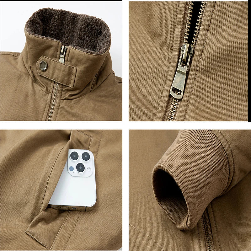 2023 New Men Winter Fleece Minimalist Lapel Jacket Men Autumm Casual Fashion Windproof Warm Outdoors Jacket Male Plus Size 5XL