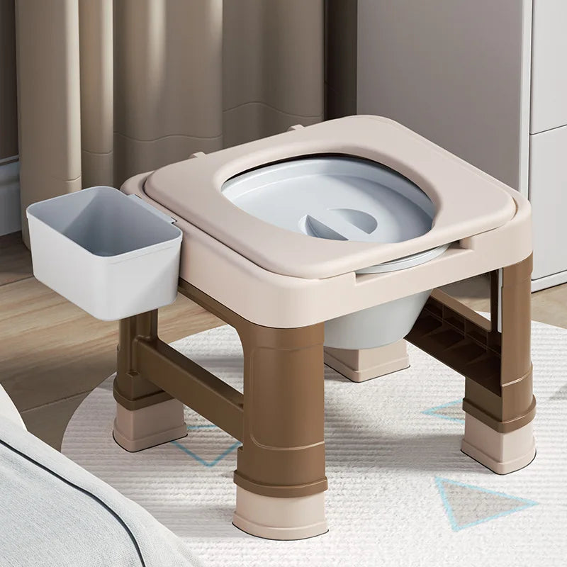 Adjustable Toilet Seat Chair Stool With Bucket Movable Anti Slip Adult Commode For Elderly Pregnant Mobility Aids