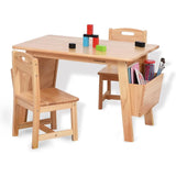 Kids Solid Wood Table and 2 Chair Set with Storage Desk and Chair Set for Children Toddler Activity Table